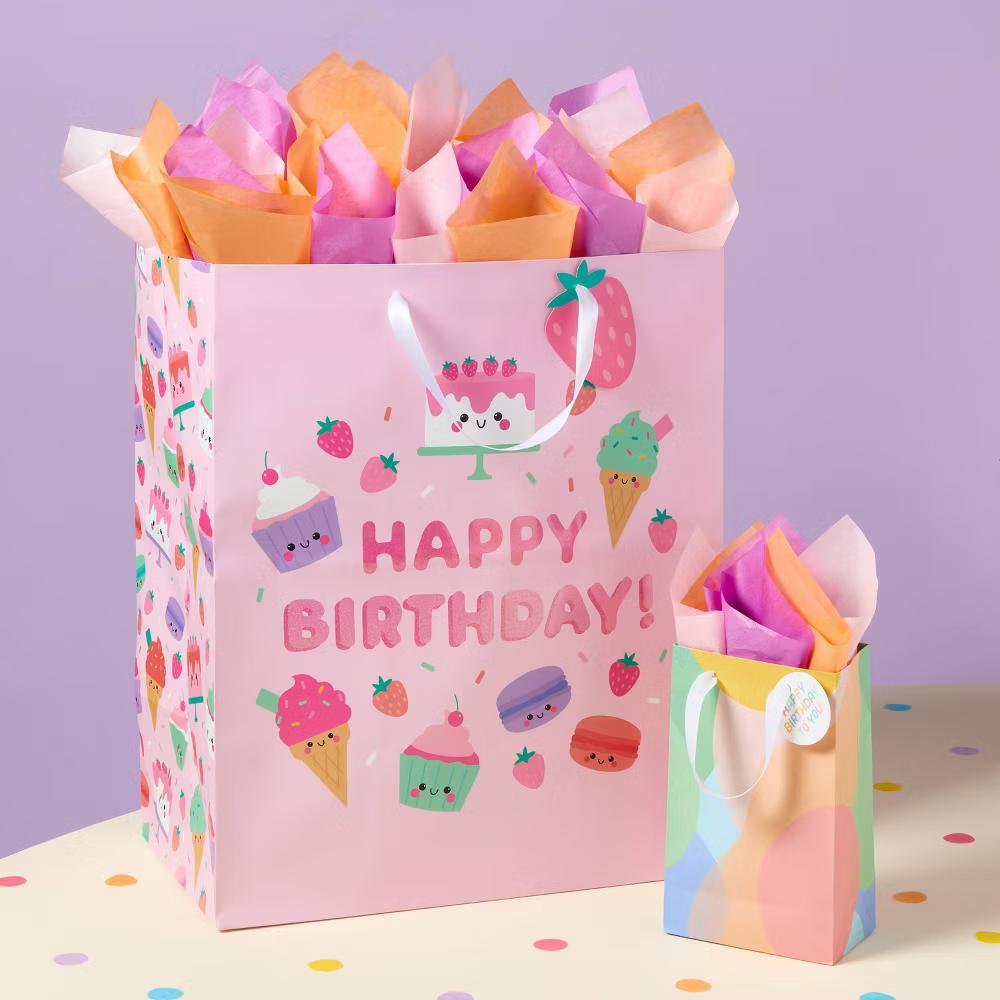 XL Sweet Treats 'Happy Birthday!' Birthday Gift Bag Pink - Image 2