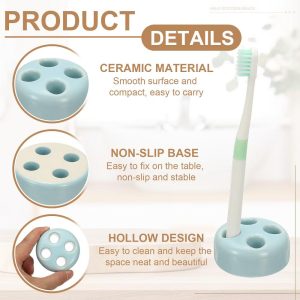 Sleek Round Shape Cute Candy Color Ceramics Toothbrush Holder