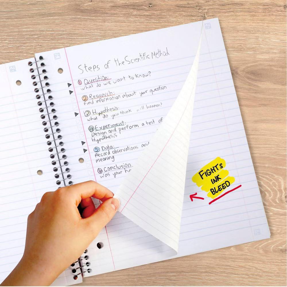 Five Star 8"x10.5" 1 Subject Wide Ruled Notebook Sky Blue 100 Pages - Image 3