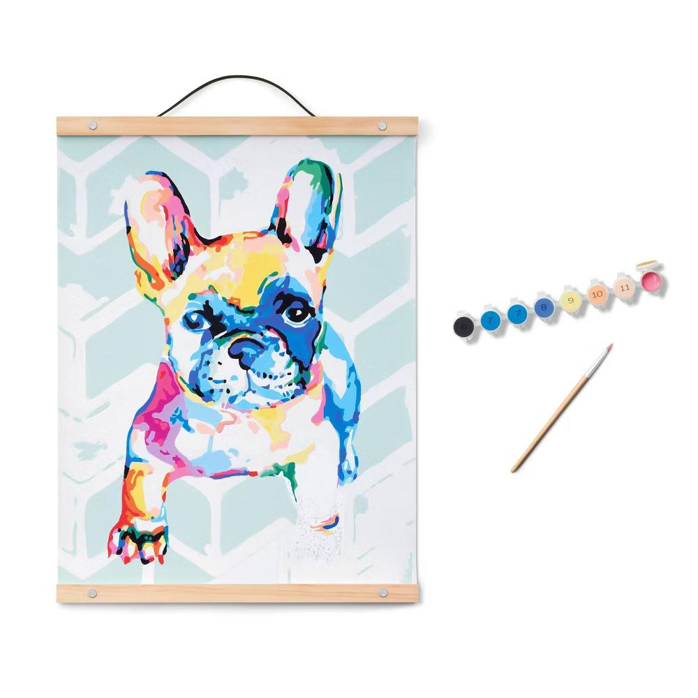 Paint by Number Kit Bulldog - Adult DIY Art Kit with Acrylic Paints & Brush - Image 2