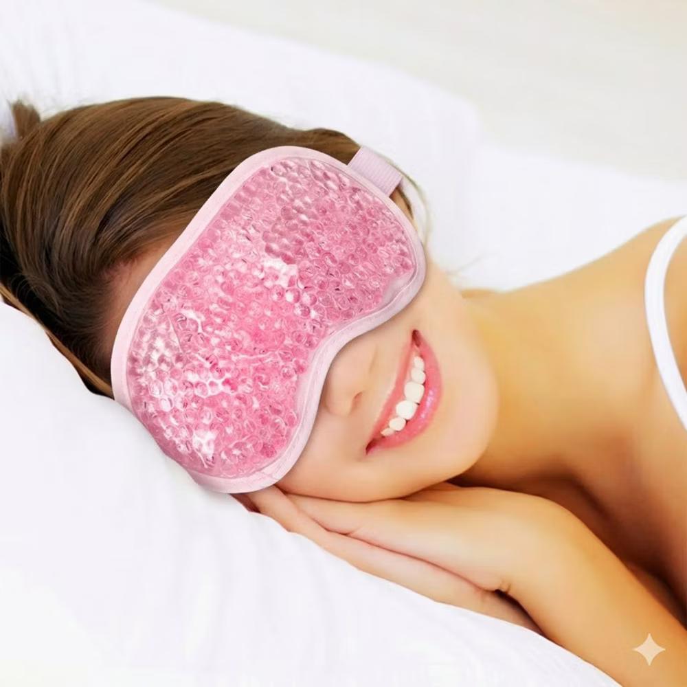 Reusable Gel Bead Eye Mask Hot and Cold Compress PVC Eye Cover with Adjustable Strap - Image 19