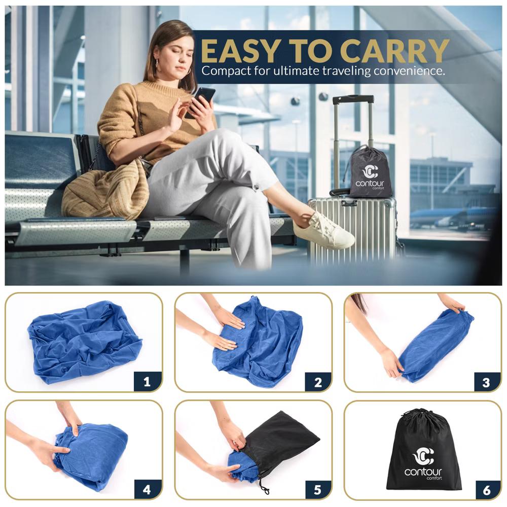 Inflatable Airplane Foot Rest with Pump & Carry Bag, 3-Height Travel Footrest for Kids, Toddlers, Office, Car & Train - Image 13