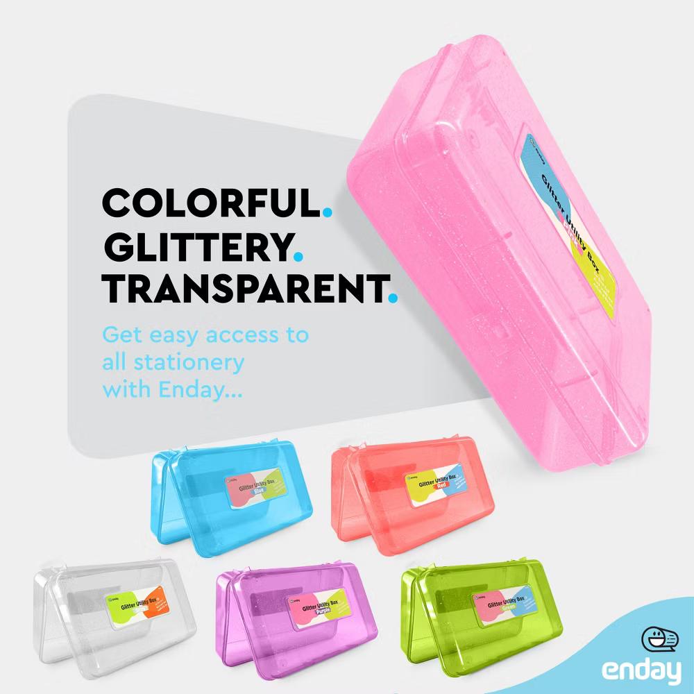 Plastic Pencil Box with Snap Closure Lids, Small Utility Storage Crayon School and Office Supplies Case Organizer - Image 19
