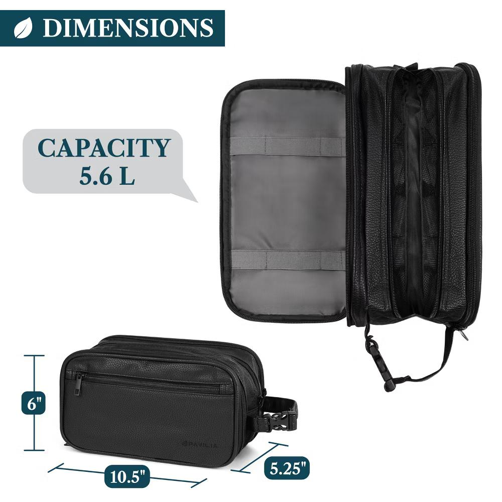Toiletry Bag for Men, Travel Pouch Essentials Shaving Dopp Kit, Water Resistant Organizer Case Accessories - Image 29