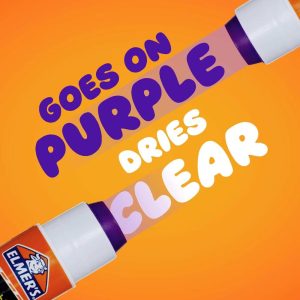 6pk Giant Washable School Glue Sticks - Disappearing Purple