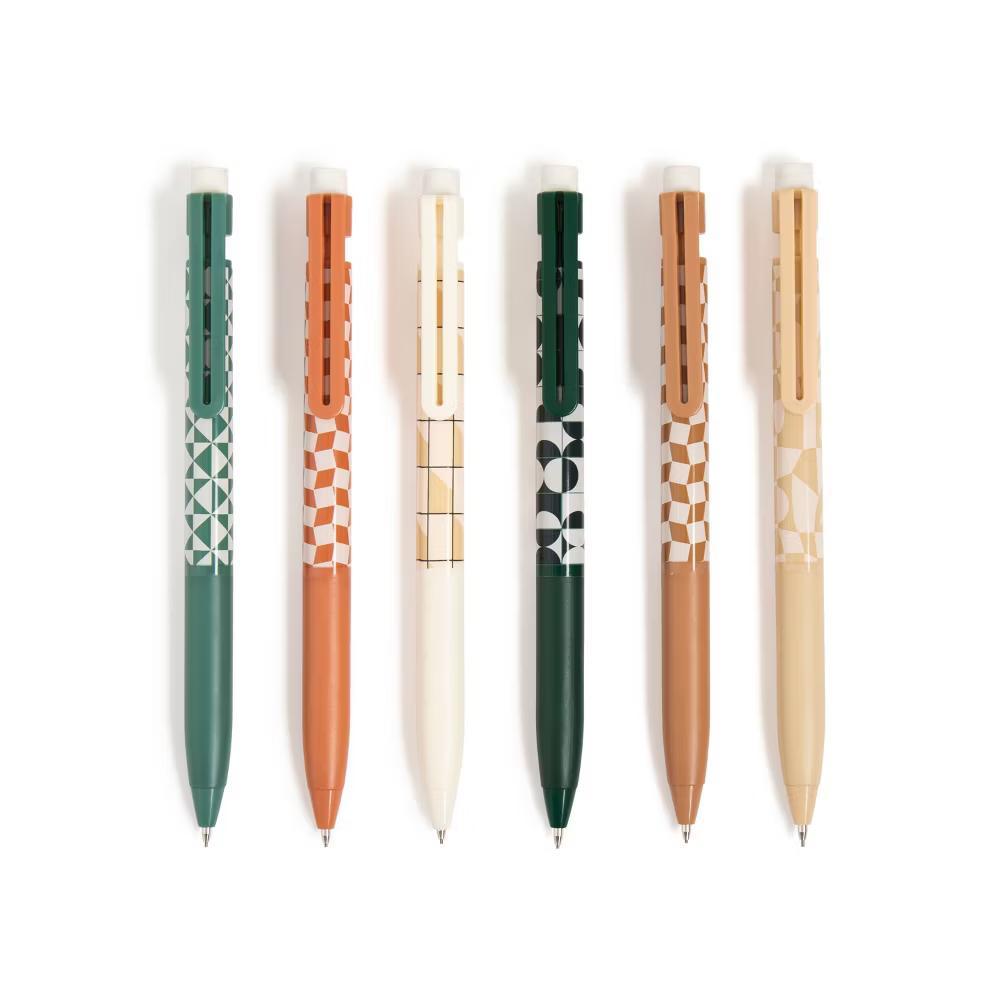 6ct Dana Point Mechanical Pencils with Comfort Grip Neutral Geo
