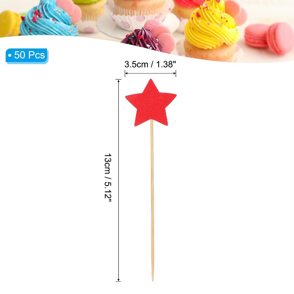 Birthday Party Supplies Little Star Cupcake Toppers 50 Pcs - Image 24