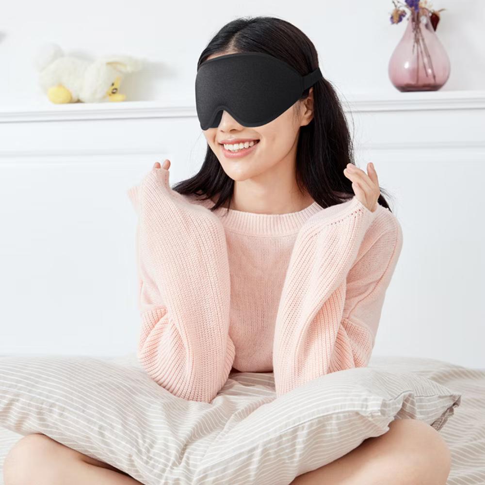 3D Contoured Sleep Eye Mask with Memory Foam Padding Adjustable Strap and Full Light Blocking Design - Image 2