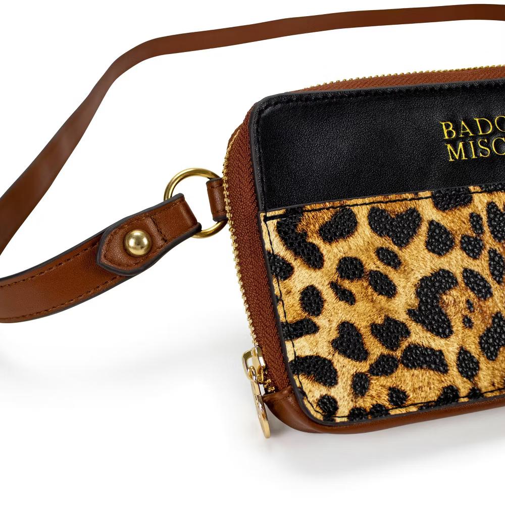 Badgley Mischka Travel Fanny Pack - Brown Leopard Print - Image 6