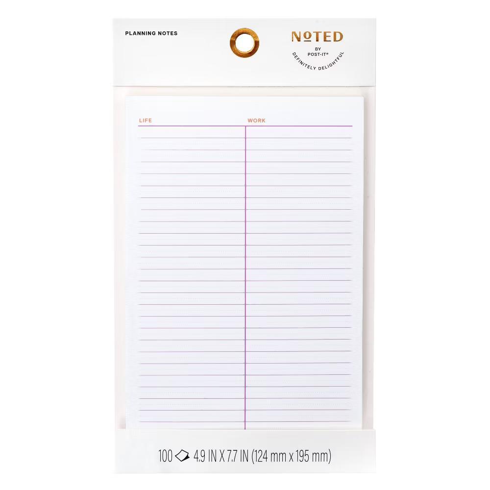 Noted by Work/Life Planning Sticky Notepad 100 Sheets