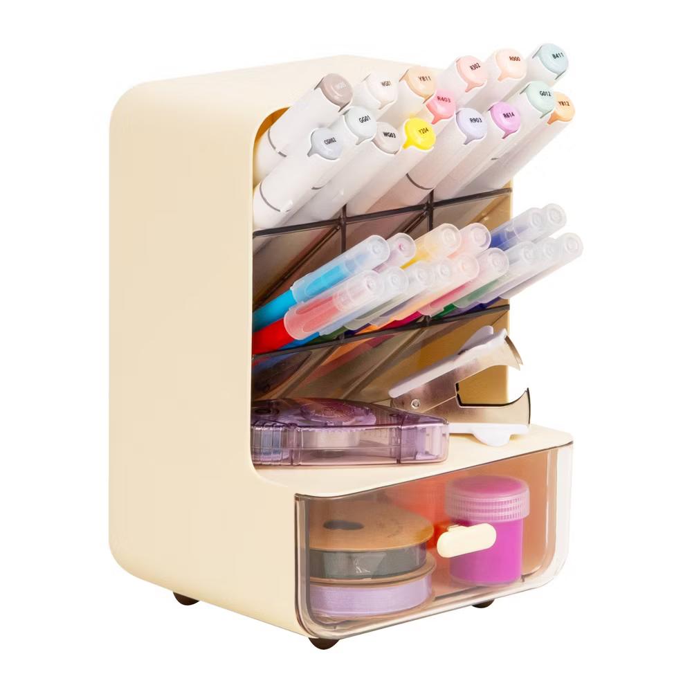 Non-Skid Plastic Desk Organization Set White - Image 5