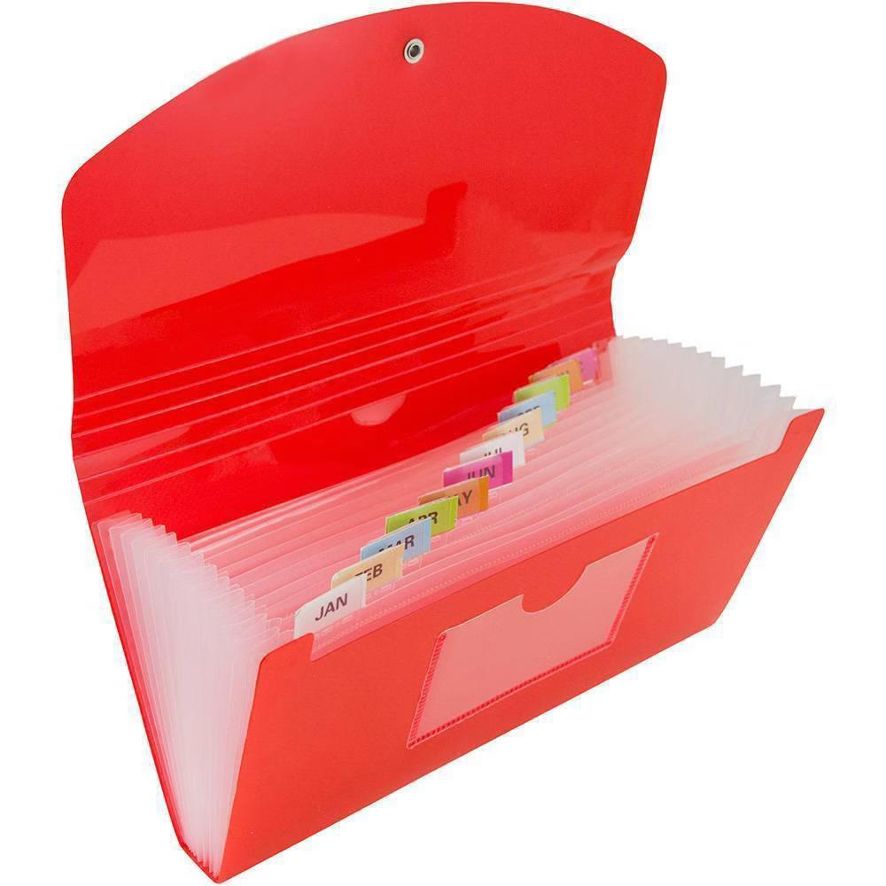 5" 10 1/2" 13 Pocket Plastic Expanding File Folder - Check Size - Image 17