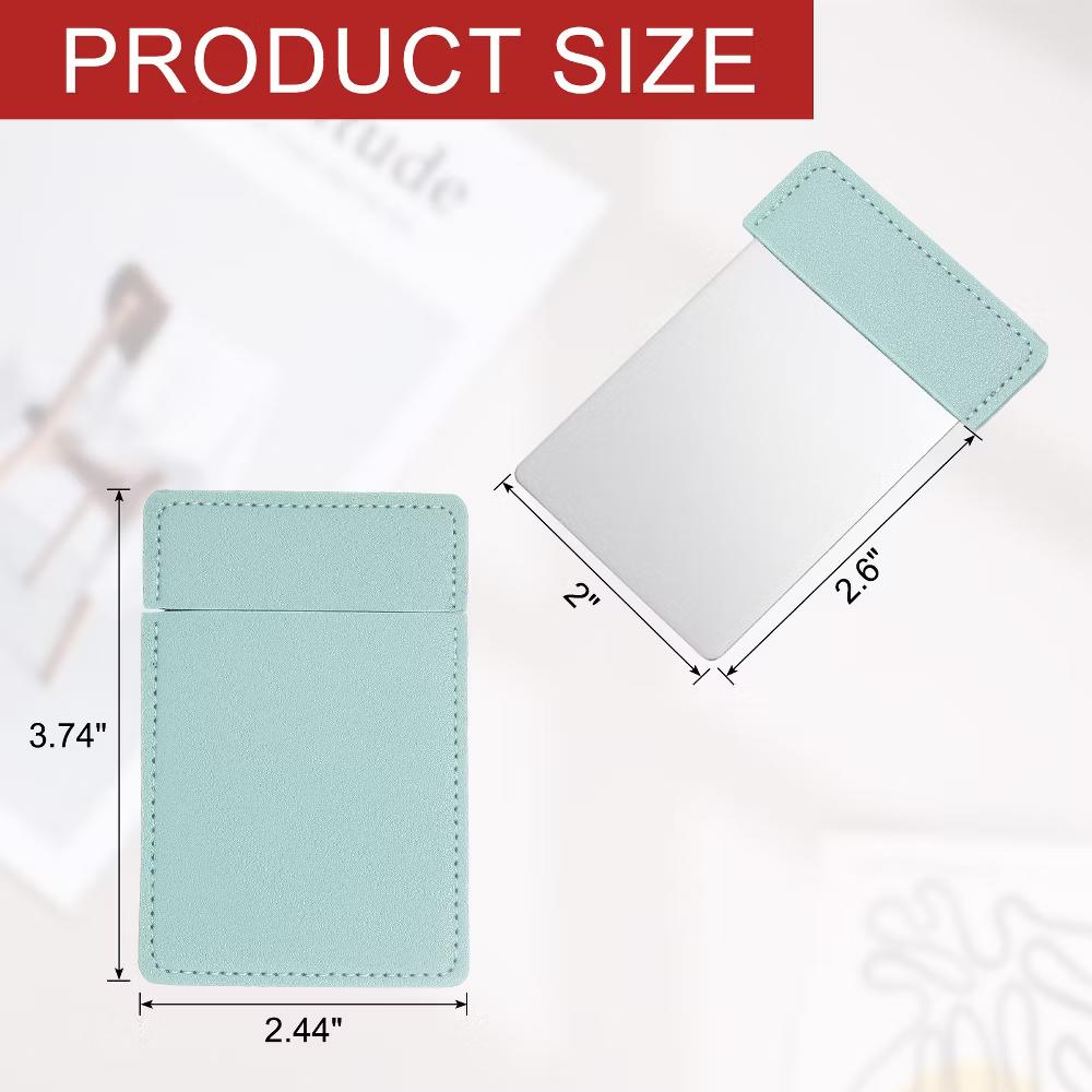 Stainless Steel Pocket Travel PU Leather Mini Mirror - Image 20