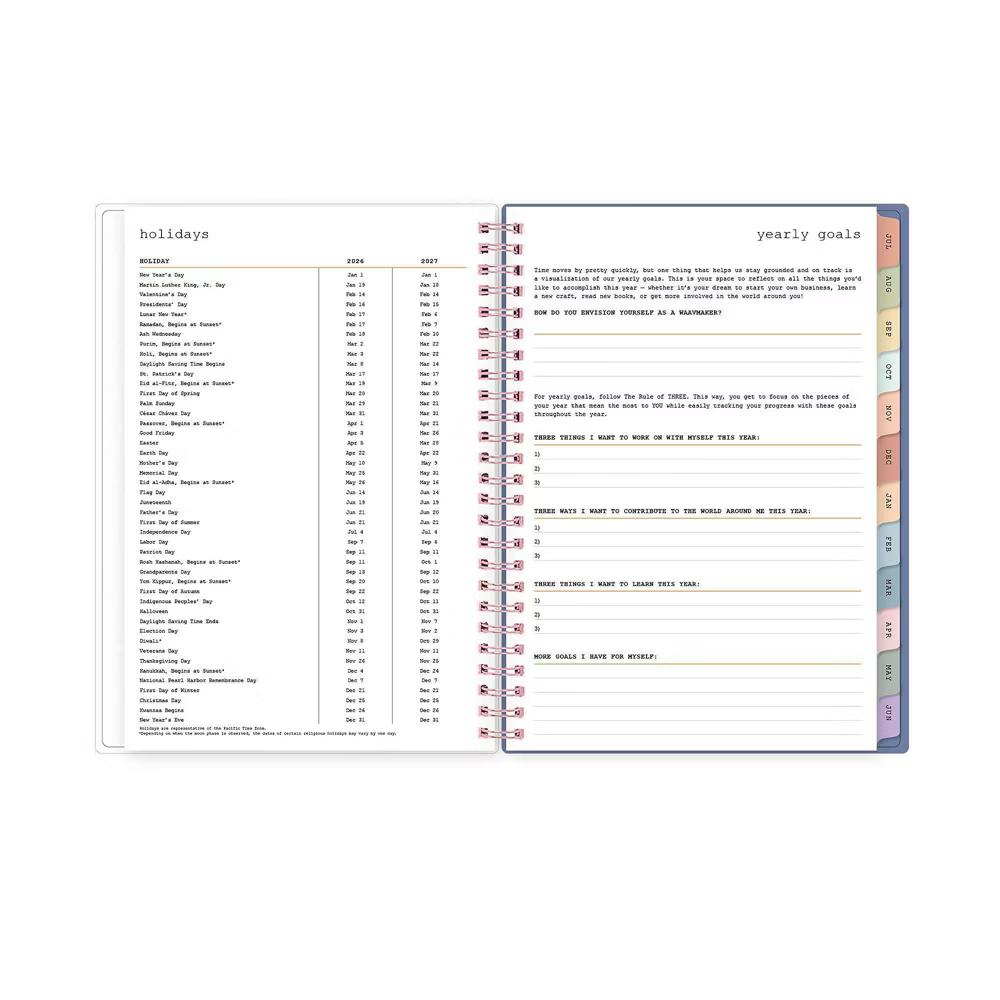 WAAV 5.875"x8.625" 2026-2027 Weekly/Monthly Planner Notes Carrie Blue Frosted Wirebound - Image 13