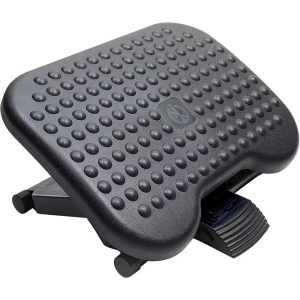 HUANUO Adjustable Under Desk Footrest - Massage Foot Stool with 3 Height Positions & 30° Tilt for Home & Office Comfort
