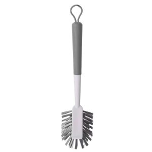 OU Multipurpose Scrub Brush, Heavy Duty Cleaning Scrubber Brush for Bathroom & Kitchen, Nonslip Soft Grip Handle & Built-In Scraper