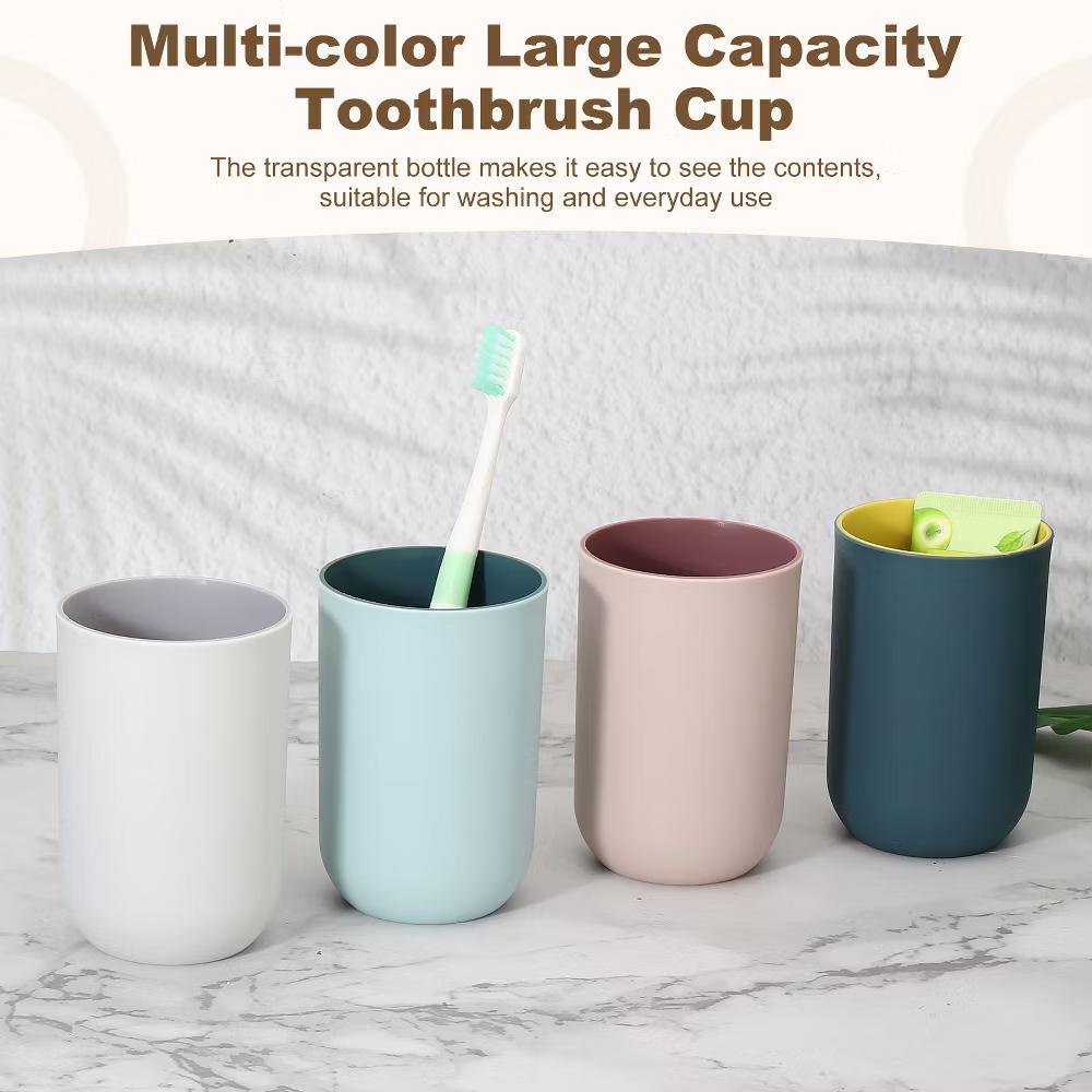 Reusable Plastic Practical Gift Toothbrush Cups 2.6 2.6 4.1 Inch 2 Pcs - Image 2