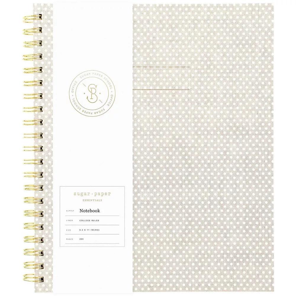 Essentials 100pg Ruled Notebook 11"x9.625" Spiral White Dot: College Ruled, Soft Cover, Acid-Free, Perforated Pages - Image 4