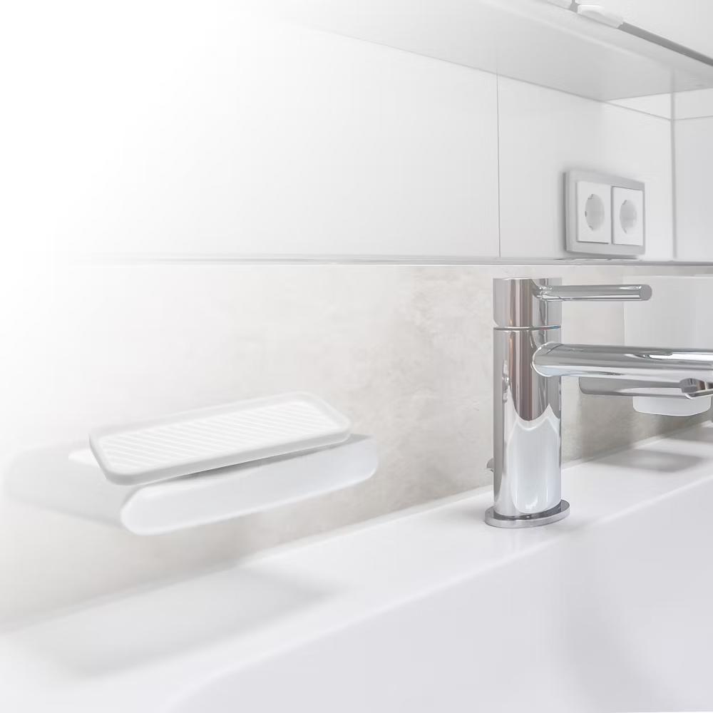 Soap Dish Soap Cleaning Storage Keep Soap Dry for Bathroom Silicone 8.98''x3.54'' 1Pcs - Image 14