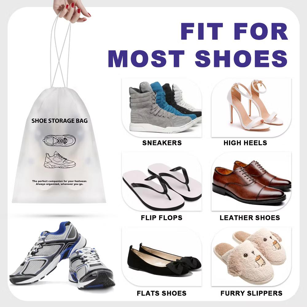 8 Pack Shoe Bags for Travel, Drawstring Shoe Bag Organizer, Travel Shoe Bags for Packing in Suitcase Gym Travelling, Waterproof Shoe Travel Bag - Image 6