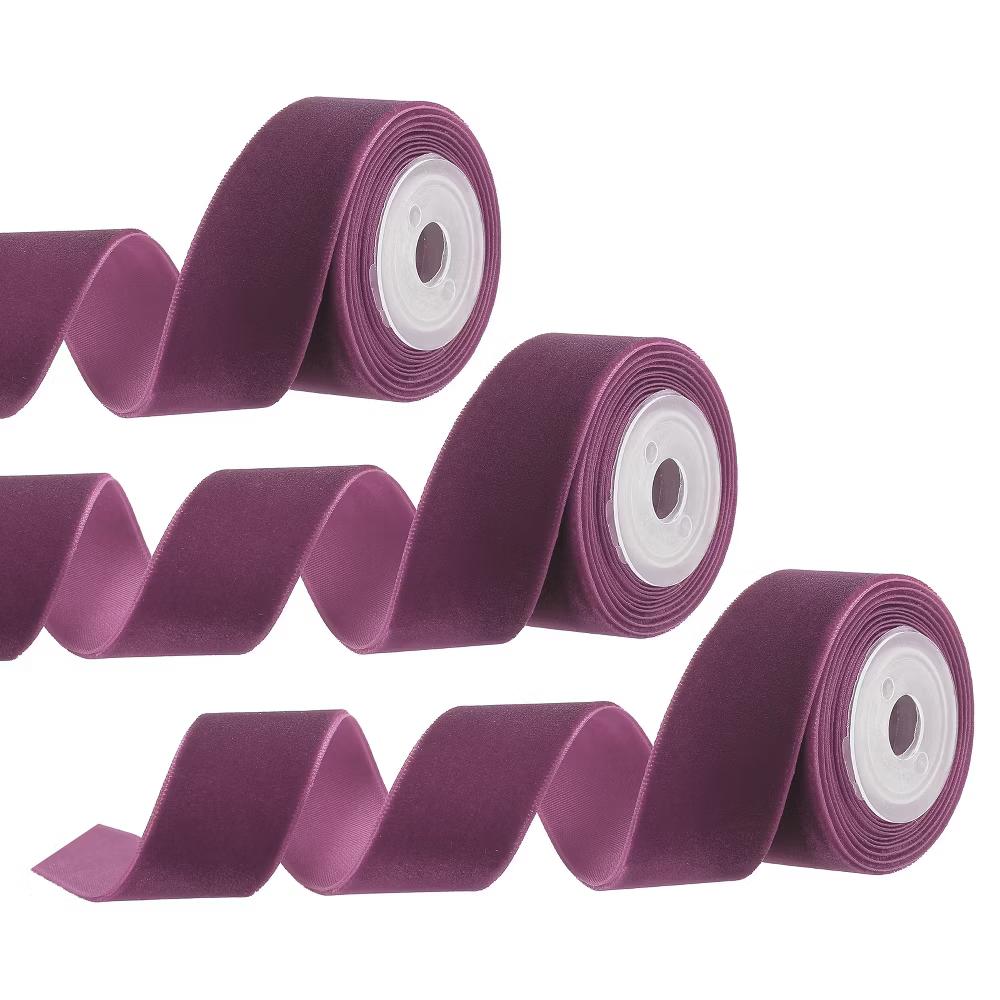 Velvet Single-Faced Vintage Soft DIY Craft Decorative Wedding Ribbon 3 Pcs - Image 11