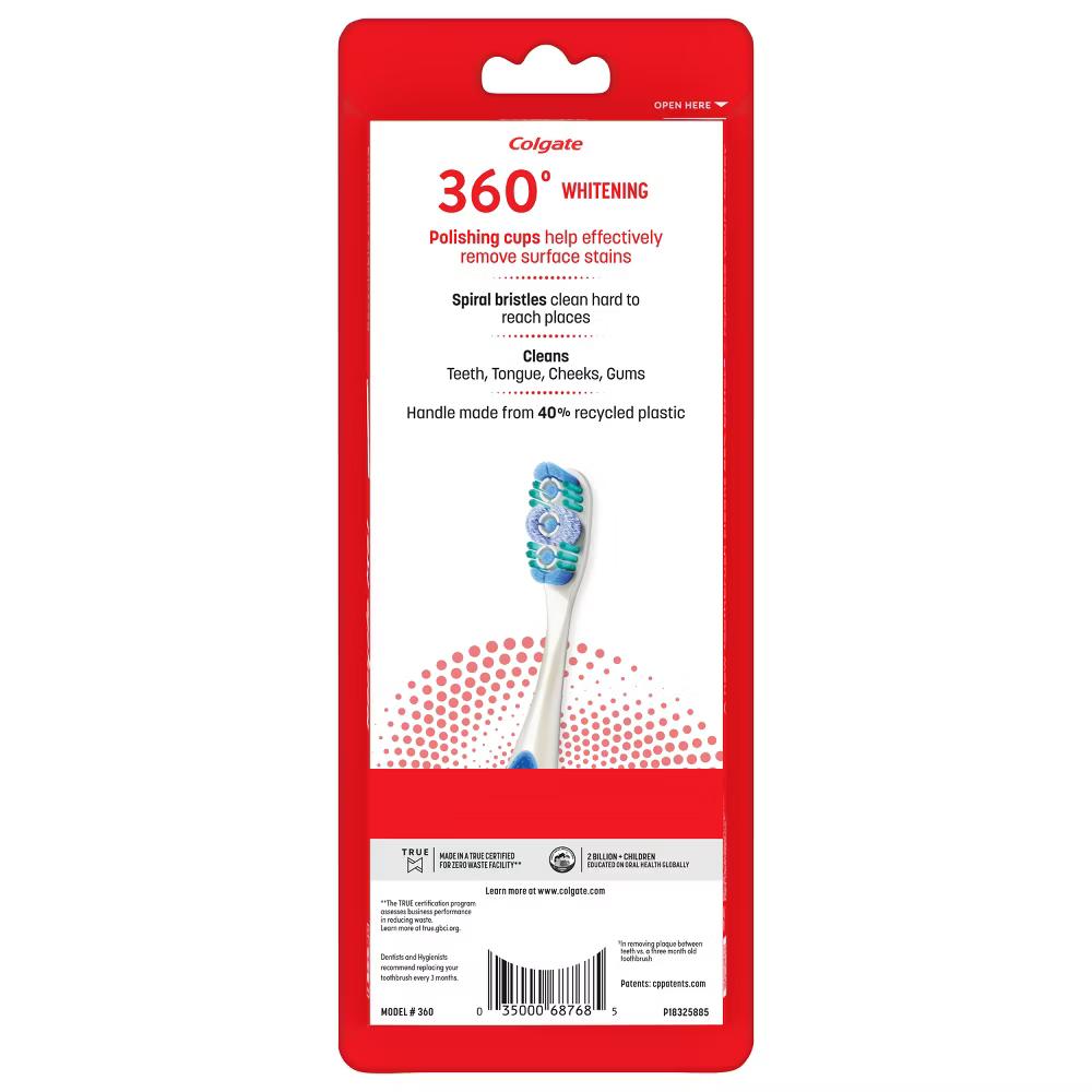 360 Optic White Whitening Manual Toothbrush - Soft - Image 9