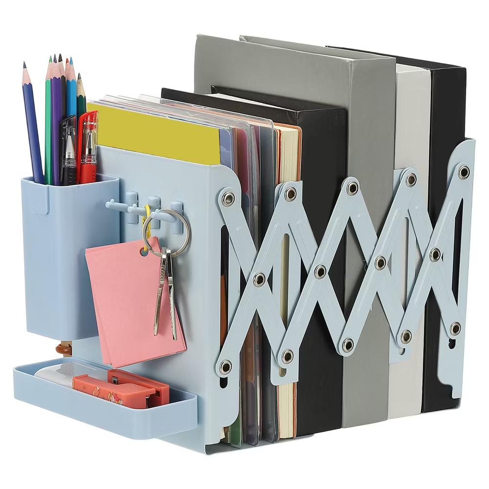 Adjustable Book Ends Heavy Duty Metal Adjustable Bookends Book Holders Organizer - Image 2