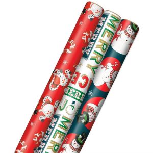 Vintage Christmas Wrapping Paper Cut Lines on Reverse
