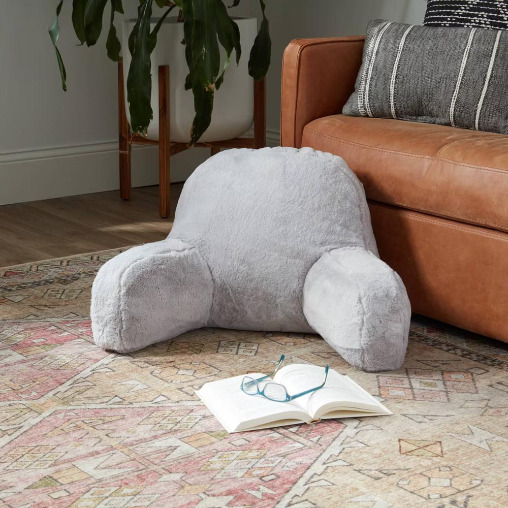 Kensington Garden Faux Fur Bed Rest Support Pillow - Image 3