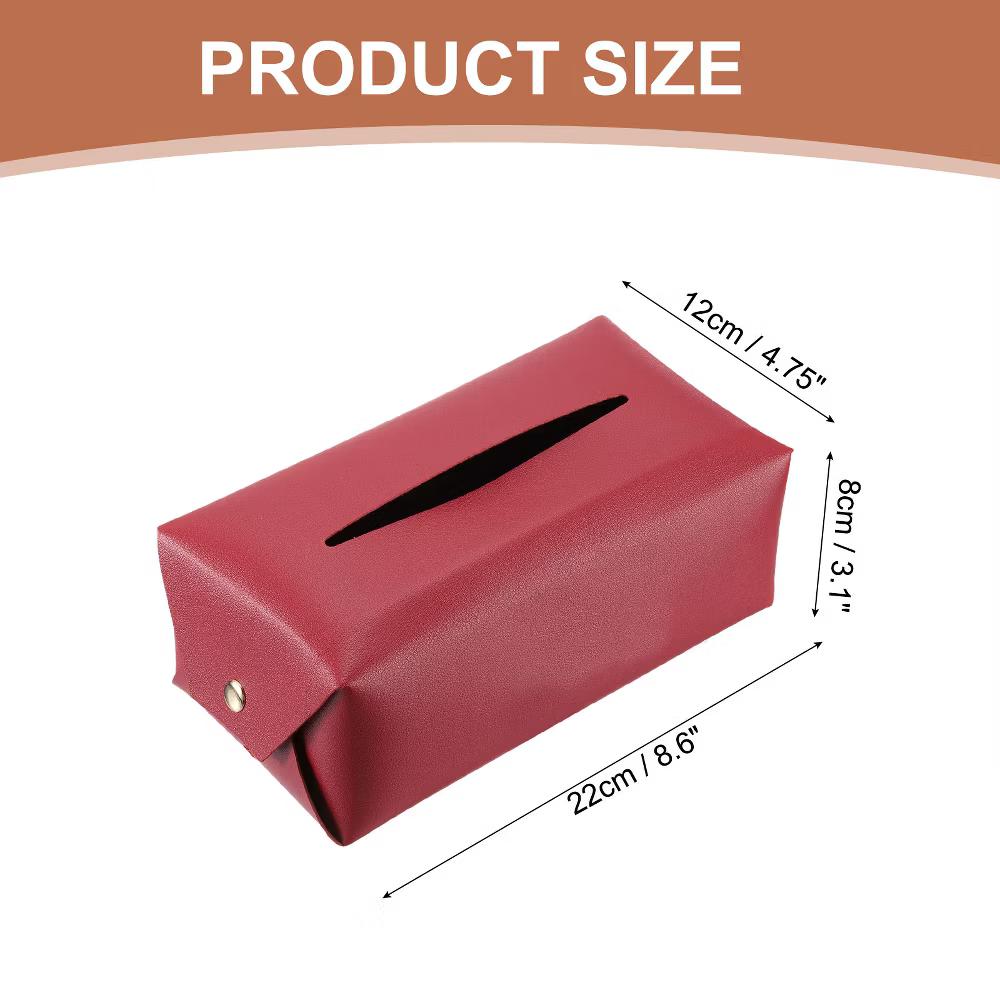 Rectangle PU Leather Tabletop Bathroom Kitchen Tissue Box Cover - Image 34