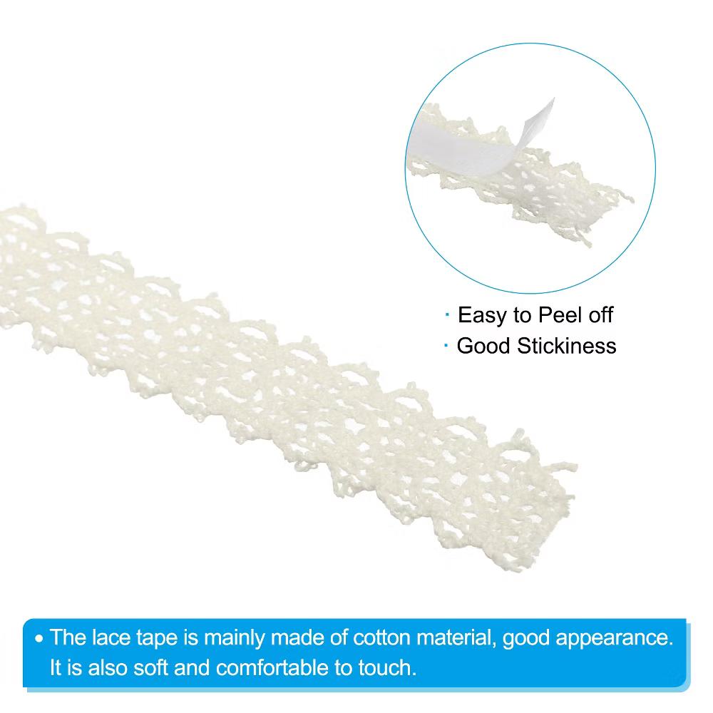 Cotton Self-Adhesive DIY Craft Decorative Lace Ribbon Tapes 0.7" 2 Yards 4 Pcs - Image 4
