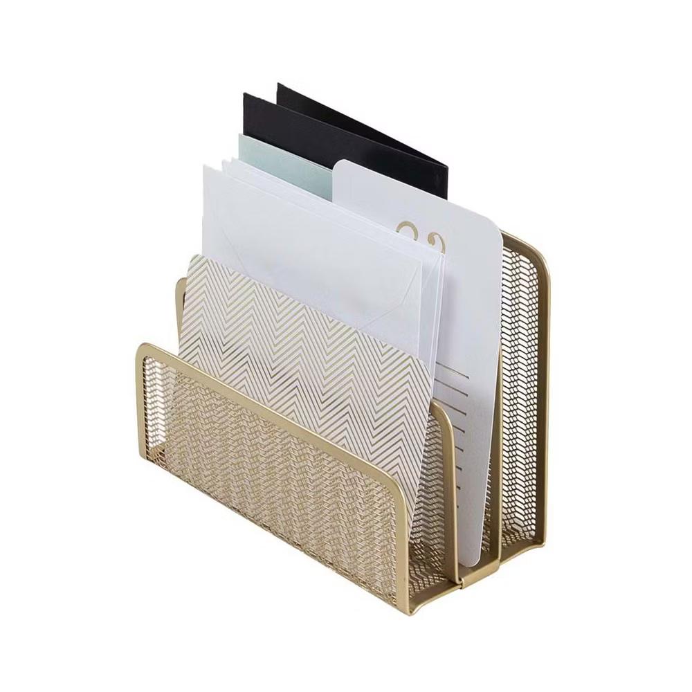 Blu Monaco 3 Tier Metal Mesh Letter Sorter - Available in Aqua, Black, Gold, Pink, Rose Gold, and White - Image 15