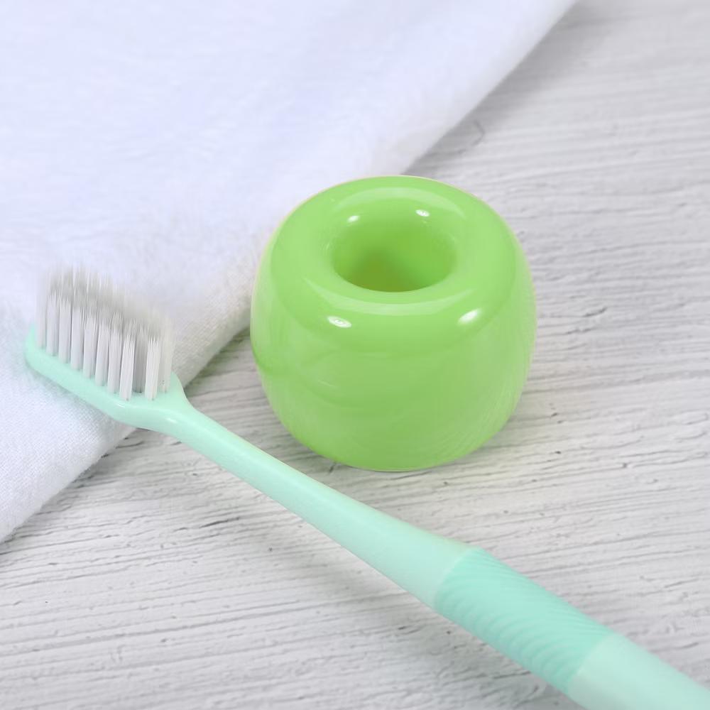 Bathroom Round Mini Ceramic Toothbrush Holder 1.65"x1.18" 2Pcs - Image 31