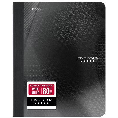Five Star 7.5"x9.75" Active Wide Ruled Composition Book Black - Image 6