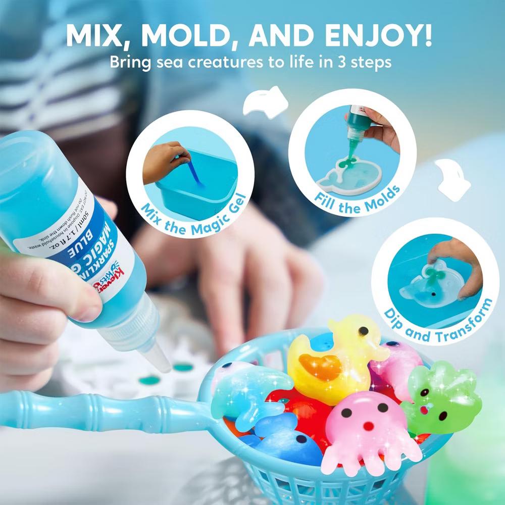 Magic Water Elf Toy Kit - 2 Styles, Fairy Water Gel Toy with 10 Magic Gels, 12 Molds, DIY STEM Arts and Crafts, Birthday Gifts for Kids Age 3 - Image 2