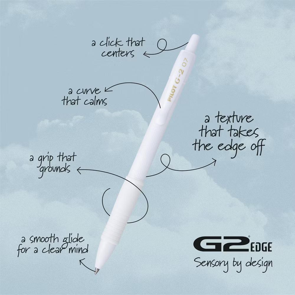 G2 Gel 5pk Edge White Barrel Gel Pens Fine Point 0.7mm Black Ink - Image 5