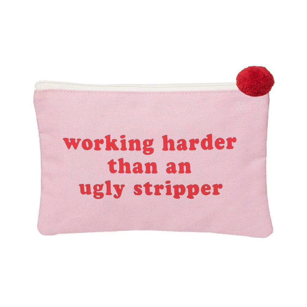 Totalee Gift Working Harder Bag Cotton Pink Zip Wallets