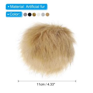 Fluffy Soft Elastic Faux Fur Pom Poms for Hats Scarves Gloves 12 Pcs