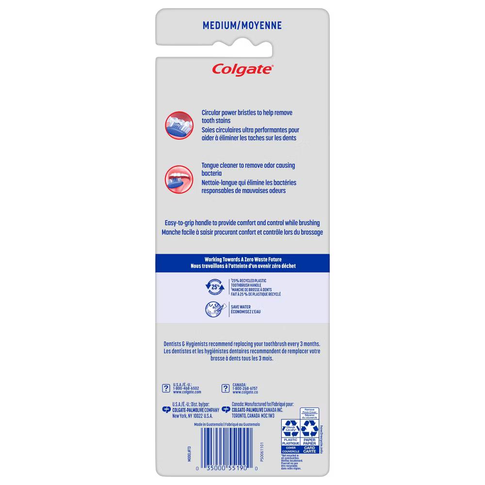 Extra Clean Manual Toothbrush - Medium - 4ct - Image 9