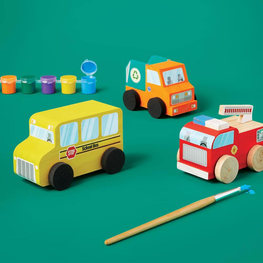 Paint-Your-Own Wooden Vehicles - DIY Art Kit with Stickers & Acrylic Paint for Kids 4 - Image 8