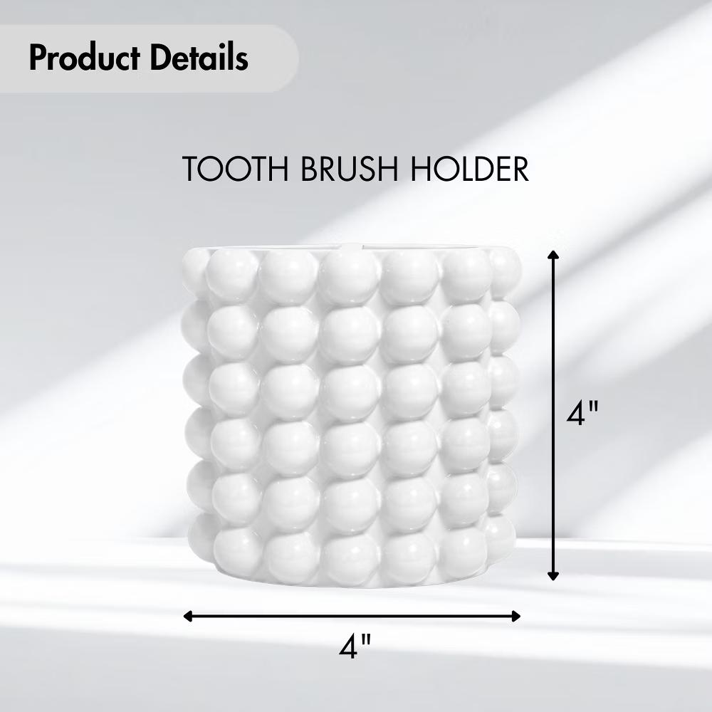 Better Trends Nova Bathroom Accessories Collection Toothbrush Holder 100% Resin with Bubble Pattern for Vanity Decor & Countertop - Image 36