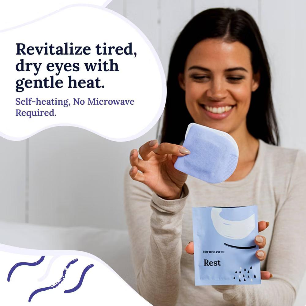 CorneaCare Rest Self-Heating Eye Masks for Dry Eye Relief - Warm Compress, Preservative & Fragrance Free - 15ct - Image 2