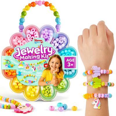 Klever Kits Jewelry Making Kit for Kids, 350+ Colorful Beads and Flower Case, DIY Bracelet Arts & Crafts, Birthday Christmas Gift for Girls Ages 3 - Image 5