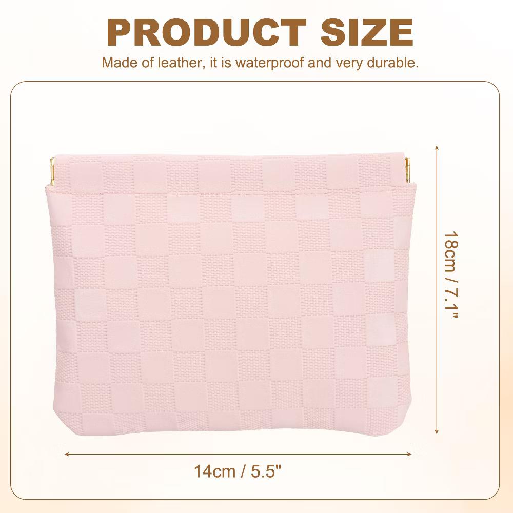 Leather Waterproof Travel Organizing Mini Snap Closure Makeup Pouch - Image 34