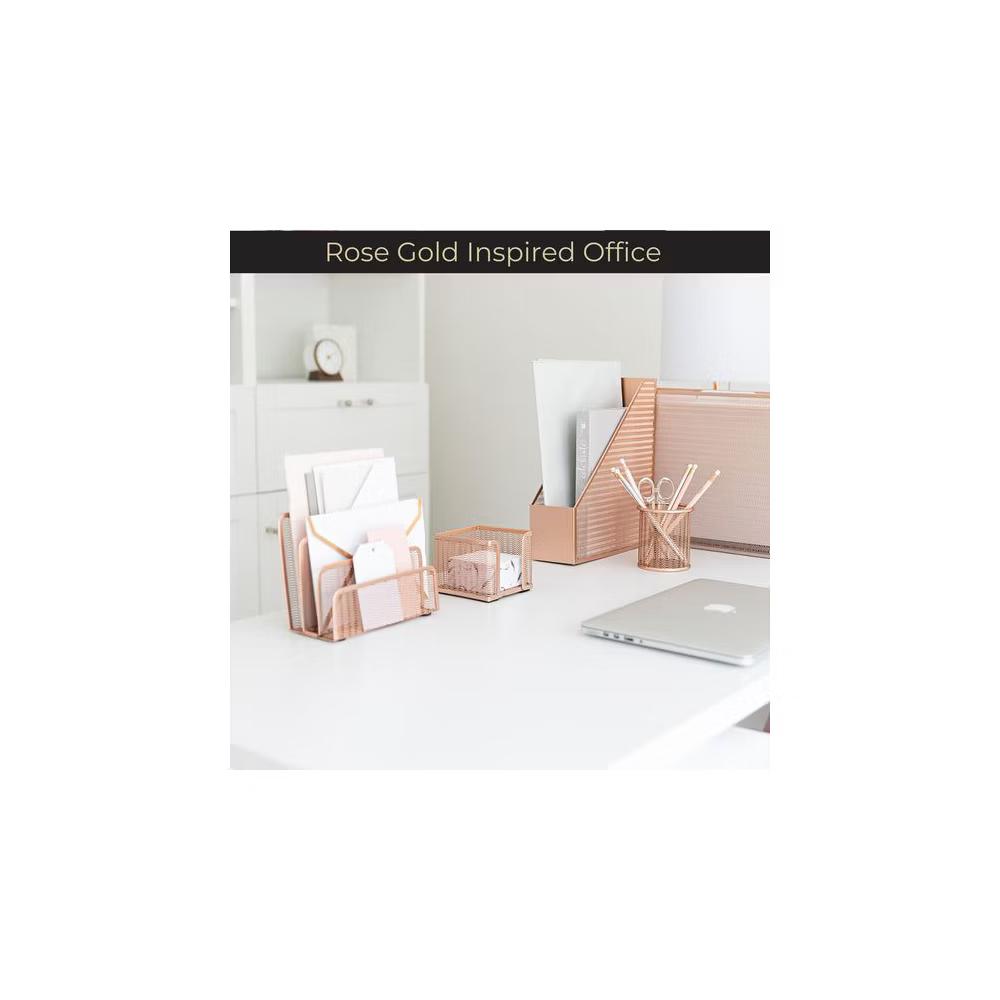 Blu Monaco 3 Tier Metal Mesh Letter Sorter - Available in Aqua, Black, Gold, Pink, Rose Gold, and White - Image 29