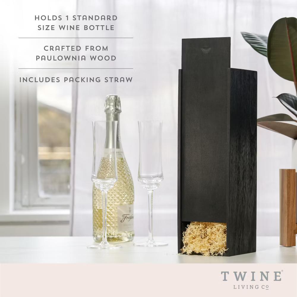 Twine Paulownia Bottle Wood Decorative Wine Box - Image 9