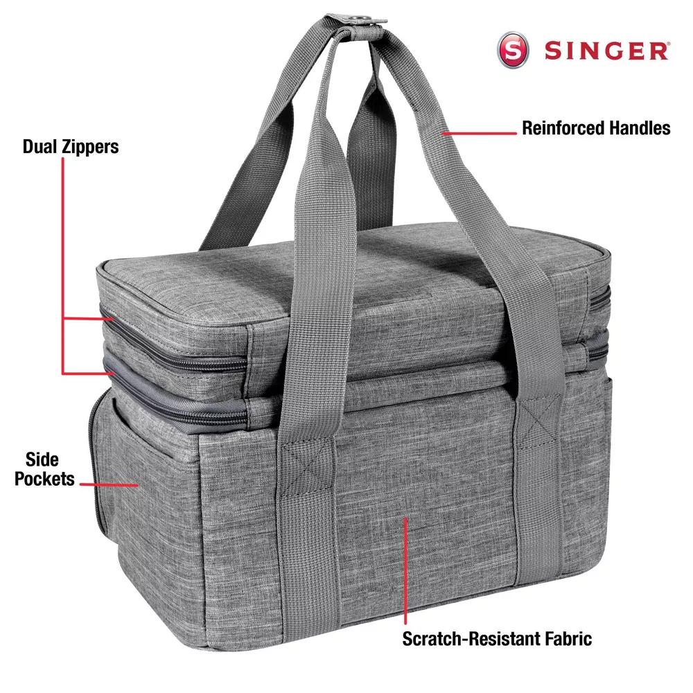 Singer Soft Collapsible Basket Gray: Sewing Kit Storage Case, Polyester, 12.25" Width, 9" Height, 8" Depth - Image 6