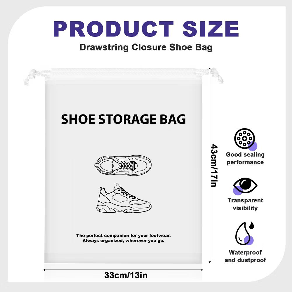 10 Pack Shoe Bags for Travel, Drawstring Shoe Bag Organizer, Travel Shoe Bags for Packing in Suitcase Gym Travelling Waterproof Shoe Travel Bag - Image 6