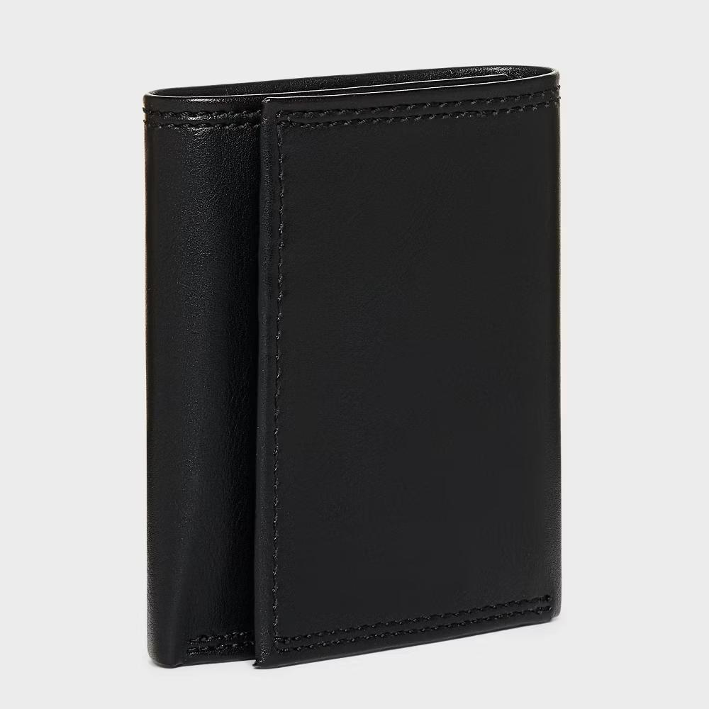 Men's RFID Trifold Wallet - Black - Image 4