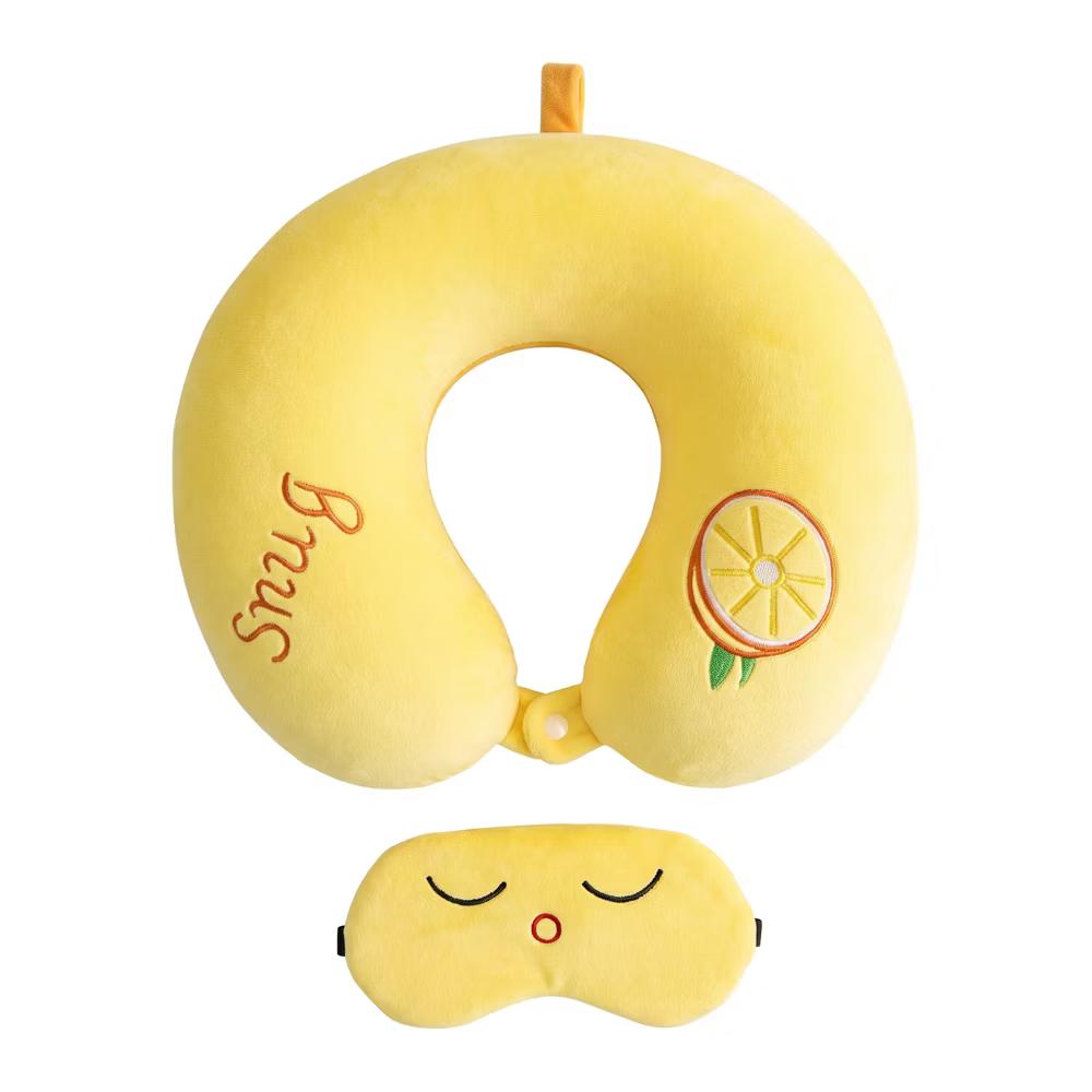 U‑Shape Memory Foam Travel Pillow Set with Decor Embroidery and Eye Mask 1Pc - Image 17